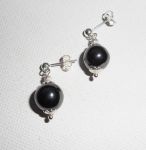 Brincos Hematita de 10mm em prata 925 libras esterlinas
