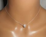 925 colar de prata com contas de cristal Swarovski numa corrente fina