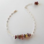 Pulseira em chip com pedras turmalinas sobre corrente de prata 925