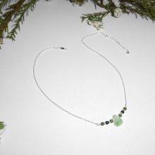Colar original de prata 925 com contas de tartaruga e jade em cadeia