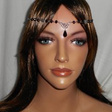 2 em 1 tiara de cristal boémio púrpura com desenho floral