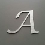 Letra em metal escovado LUCIDA CALLIGRAPHY
