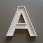 Letra oca em PVC branco ARIAL BOLD