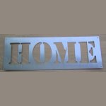 Estêncil decorativo, letra metálica HOME