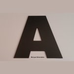 Letra plástica PVC preto ARIAL PRETO