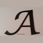Letra plástica PVC preto LUCIDA CALLIGRAPHY
