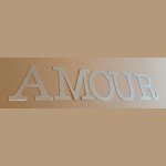 Letra decorativa em zinco AMOR 30 cm