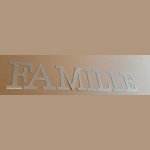 Carta decorativa de zinco FAMILIAR 20 cm