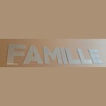 Carta decorativa de zinco FAMILIAR 20 cm