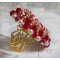 Anel de rubi com um cabochon de cristal boémio bordado em estilo rubi