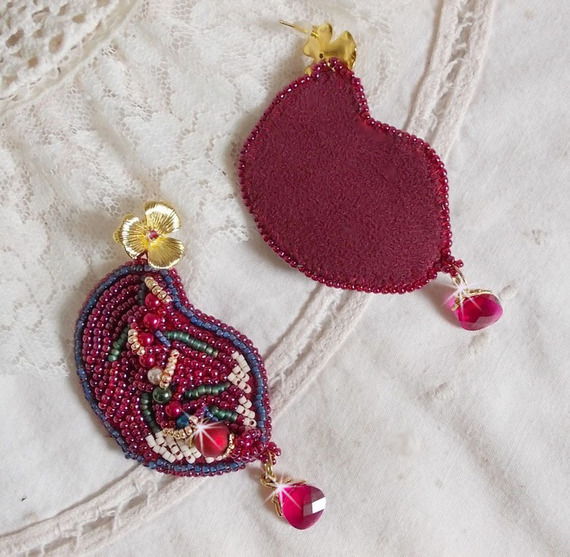 BO Enchantement d'Automne bordado com cristais Swarovski, pérolas e pérolas de sementes