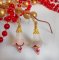 BO Secret Oriental com contas de cerâmica e flores Lucite e ganchos auriculares de 14 quilates