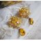 BO Girassol Ouro bordado com cristais Swarovski, rosas metálicas e missangas de sementes Miyuki