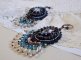 BO Angelot bordado com cabochons de resina, contas de cristal Swarovski e contas de semente de Toho