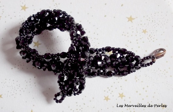 Starry Night Bracelet com facetas e cristais Swarovski