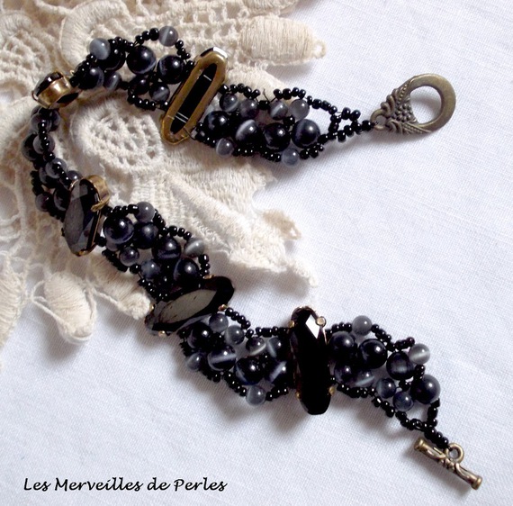 Pulseira da liberdade com cristais Swarovski e olho de gato de vidro