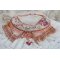 Colar Rosa Eterna bordado com pedras semi-preciosas e cheio de contas de várias qualidades