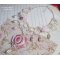 Colar Valmont bordado vitoriano com renda de marfim, pérolas de pérolas e cristais Swarovski