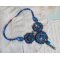 Colar Royal Blue Roses com cristais Swarovski e missangas de sementes