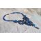 Colar Royal Blue Roses com cristais Swarovski e missangas de sementes