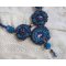 Colar Royal Blue Roses com cristais Swarovski e missangas de sementes