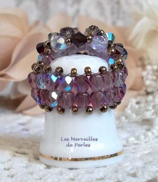 Anel Charmeuse com facetas de cristal Swarovski e fiadeiras