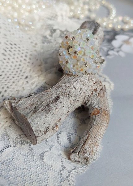 Anel de cristais com facetas de cristal Swarovski e fiadeiras