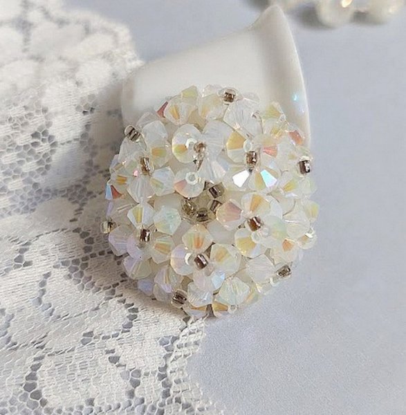 Anel de cristais com facetas de cristal Swarovski e fiadeiras