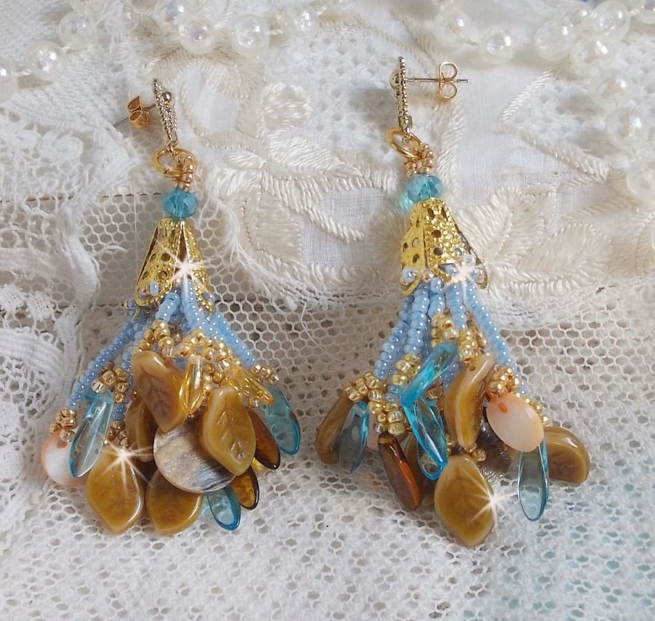 BO Cheyenne com madrepérola de lantejoulas e punhais de vidro boémios