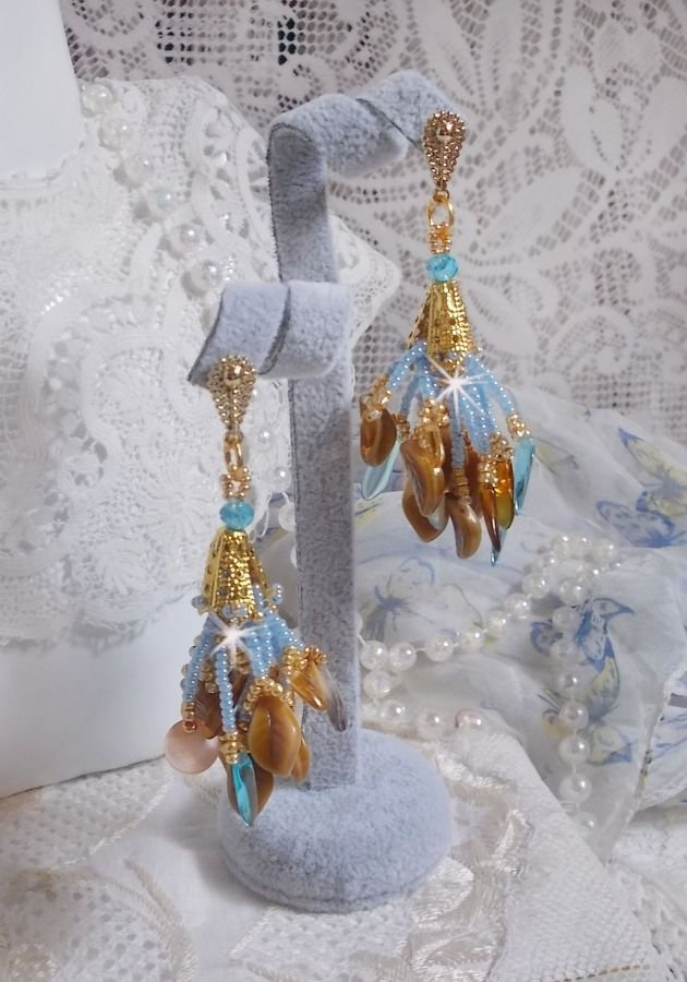 BO Cheyenne com madrepérola de lantejoulas e punhais de vidro boémios