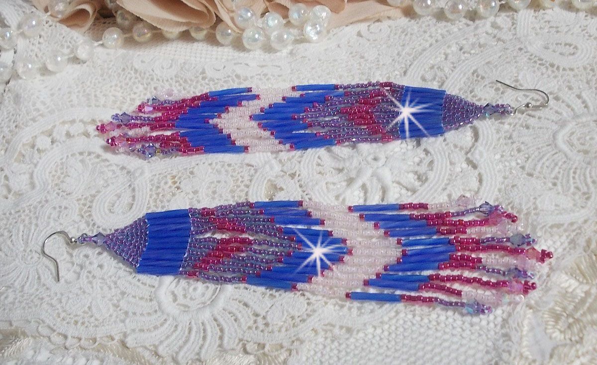 BO Constelação com cristais Swarovski, contas Miyuki e Tubos