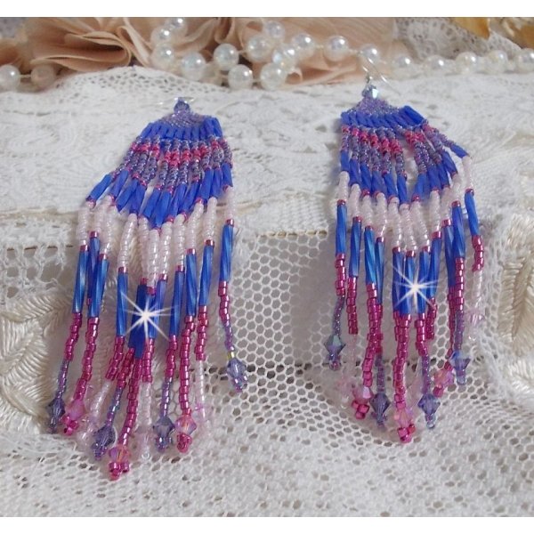 BO Constela&ccedil;&atilde;o com cristais Swarovski, contas Miyuki e Tubos