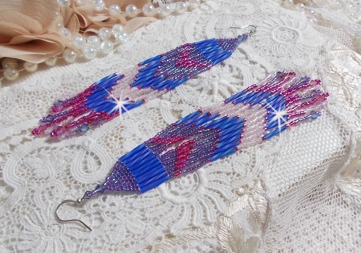 BO Constelação com cristais Swarovski, contas Miyuki e Tubos