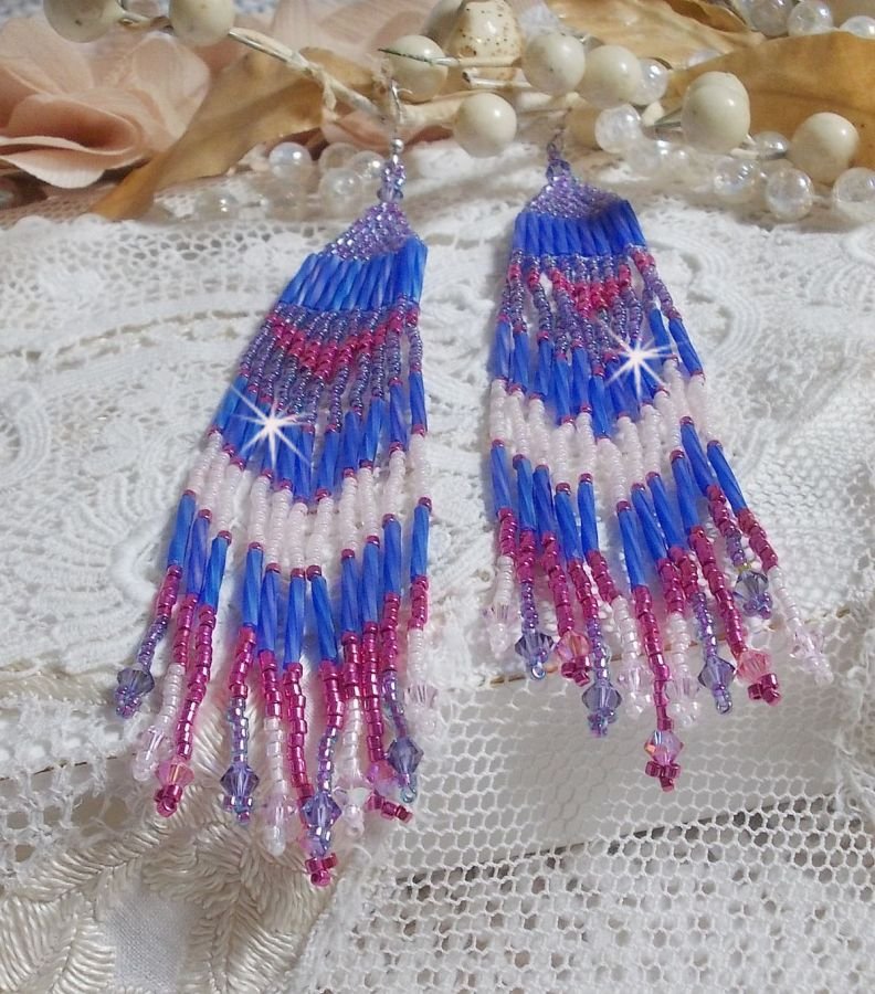 BO Constelação com cristais Swarovski, contas Miyuki e Tubos