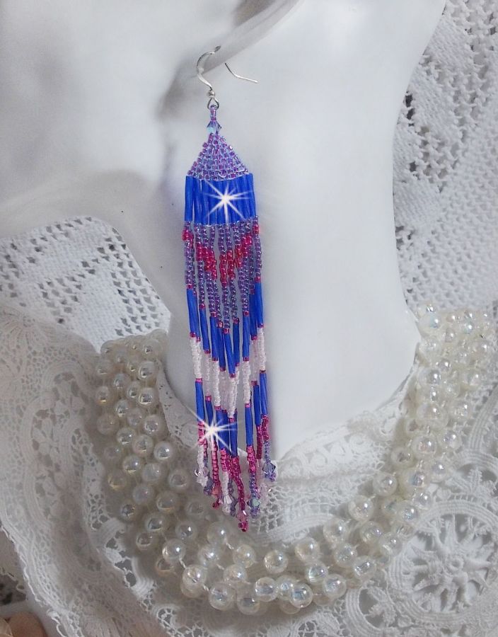 BO Constelação com cristais Swarovski, contas Miyuki e Tubos