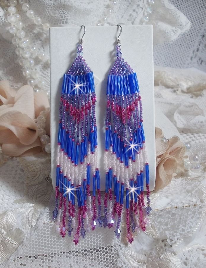 BO Constelação com cristais Swarovski, contas Miyuki e Tubos