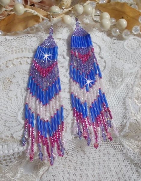 BO Constela&ccedil;&atilde;o com cristais Swarovski, contas Miyuki e Tubos