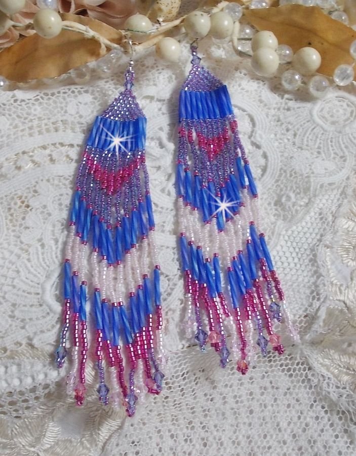 BO Constelação com cristais Swarovski, contas Miyuki e Tubos