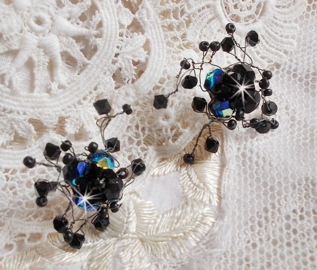 BO Douce Nuit com tops giratórios de cristal Swarovski e facetas de vidro