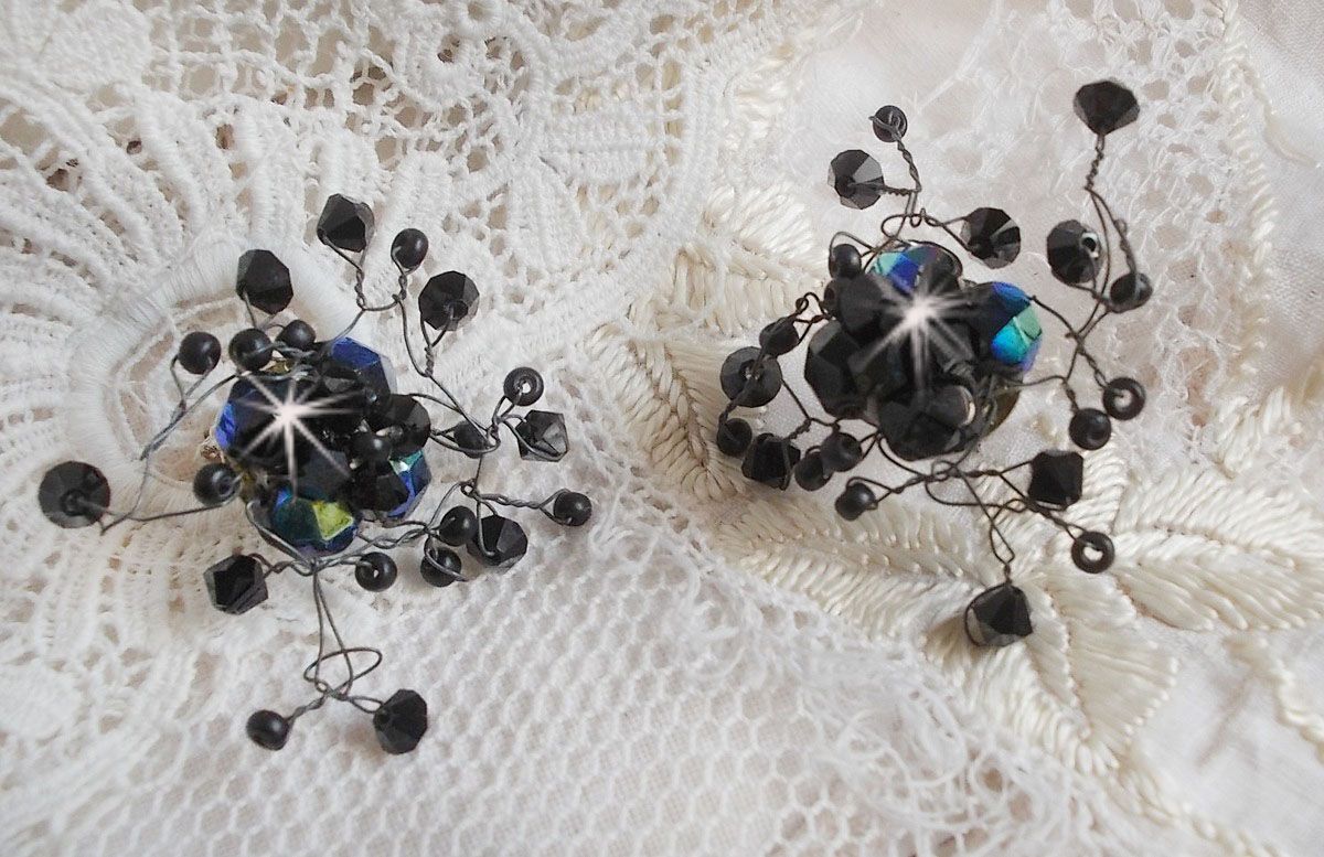 BO Douce Nuit com tops giratórios de cristal Swarovski e facetas de vidro