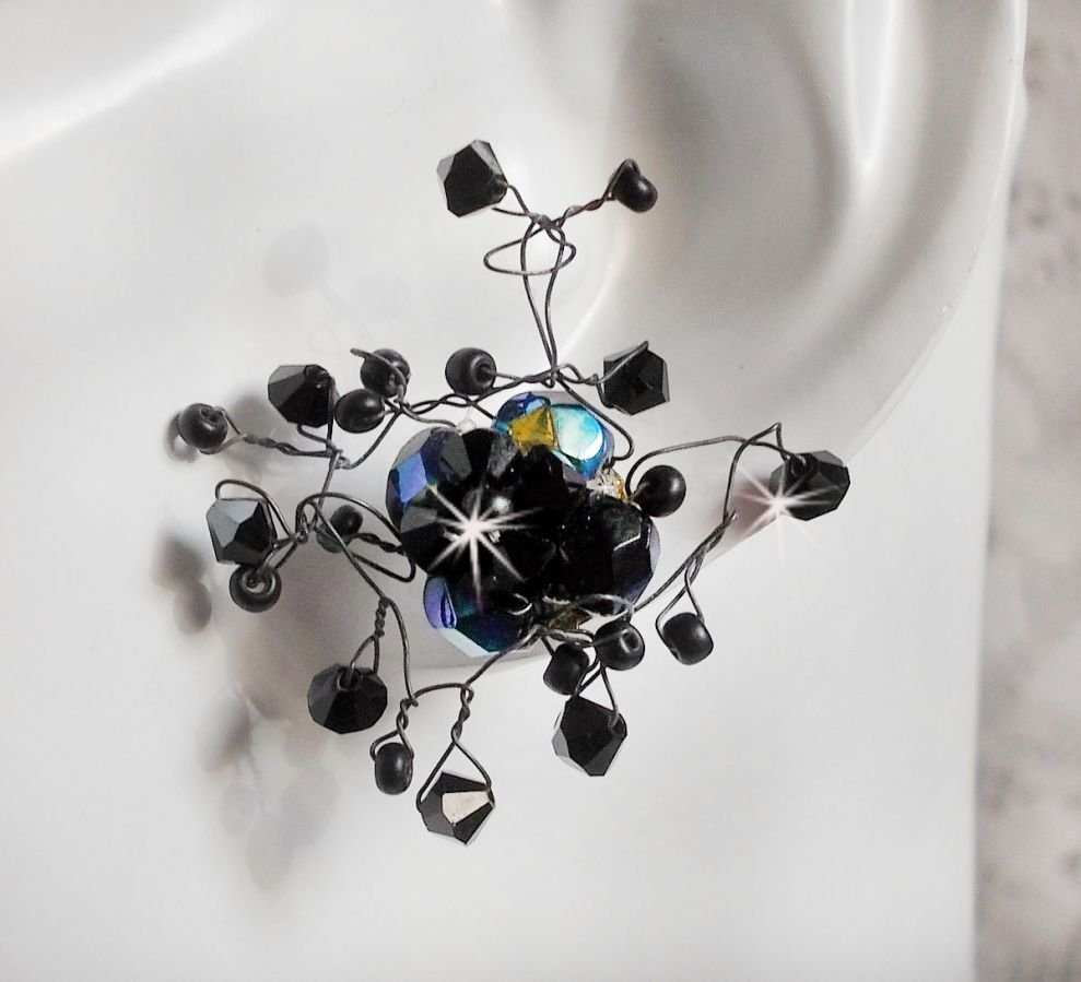 BO Douce Nuit com tops giratórios de cristal Swarovski e facetas de vidro