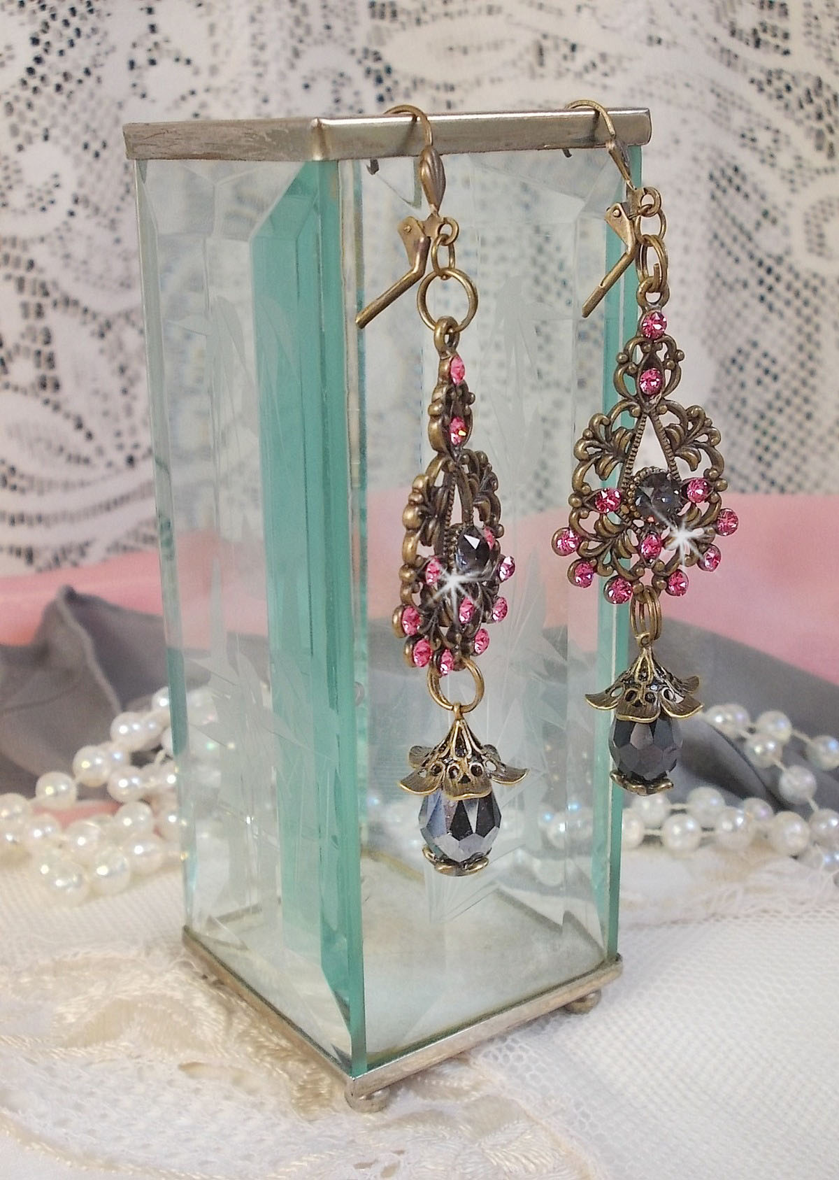 BO Colecção Irresistível do Amor com cristais Swarovski montados em castiçais de filigrana de bronze