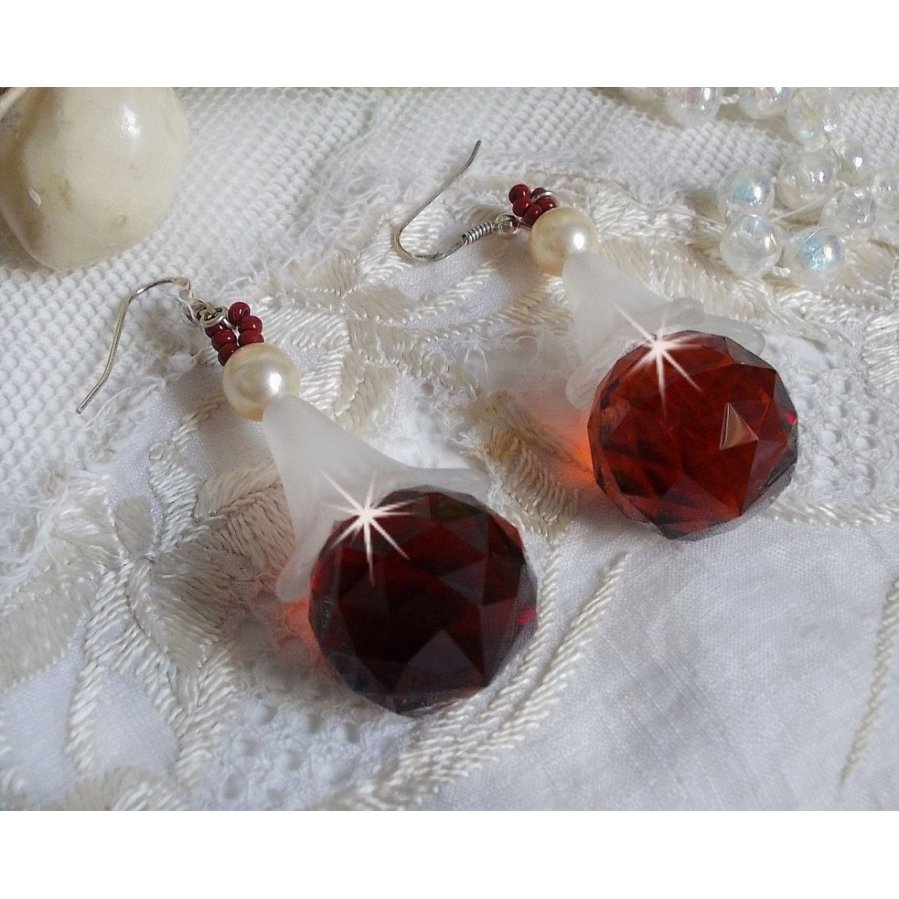 BO Marielle com cristais Swarovski e bolas de cristal boémio multifacetado