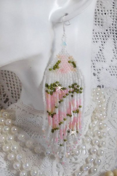 BO Matin Lumineux com contas de sementes japonesas e cristais Swarovski