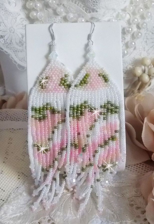 BO Matin Lumineux com contas de sementes japonesas e cristais Swarovski