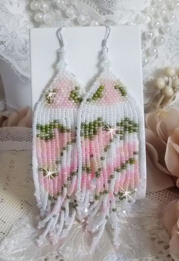 BO Matin Lumineux com contas de sementes japonesas e cristais Swarovski