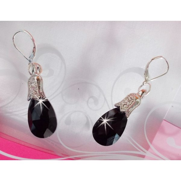 BO Merveilles Jet criado com pequenos strass de prata e gotas facetadas