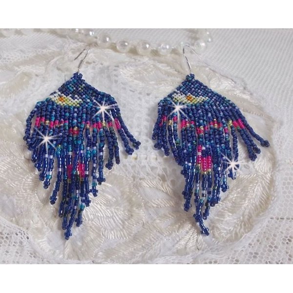 BO L&iacute;rios de &aacute;gua criados com mudas Miyuki e Toho em azul, rosa, branco, amarelo, laranja e verde