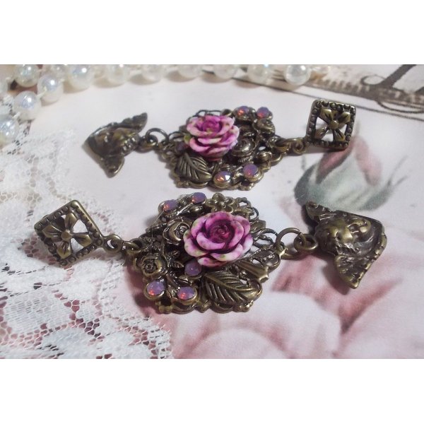 BO Secrets des Angelots criados com rosas de resina, quadros de Angelot, gravuras e cristais