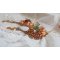BO Souffle d'Automne chic Bordado étnico com cristais Swarovski, dois cabochons de vidro boémios dos anos 60, rosas de resina e missangas de sementes